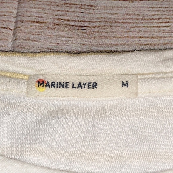 Marine Layer White and Yellow Striped Long Sleeve Top Size M - Picture 2 of 8